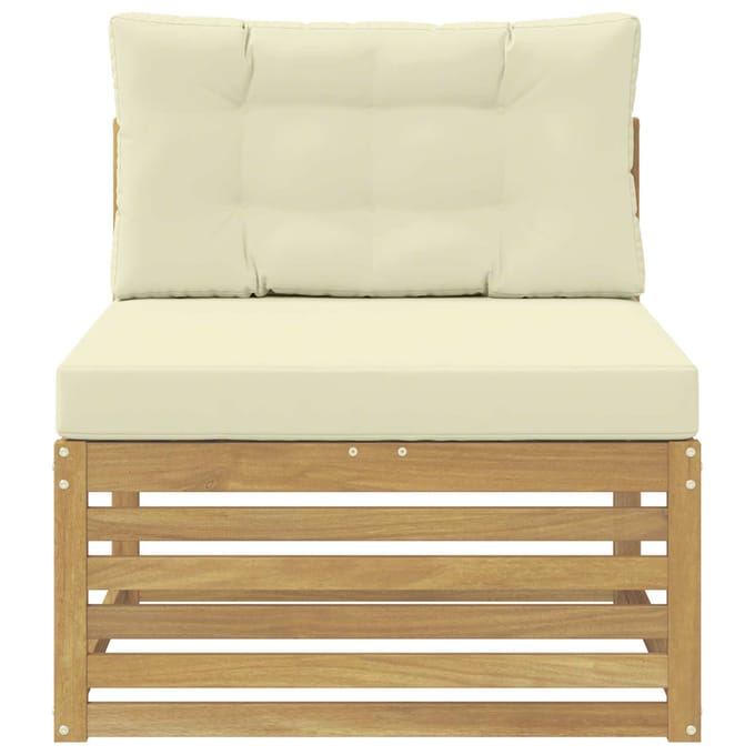vidaXL - Buiten - Midden - Sofa - Massief - Acacia - Hout - Wit - 83 - x - 79 - x - 73 - cm