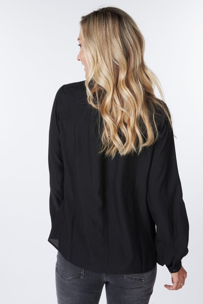 EsQualo Blouse Basic Structured Fabric Black Taglia: 36 | Maglie a manica lunga Outlet | Donna | Nero