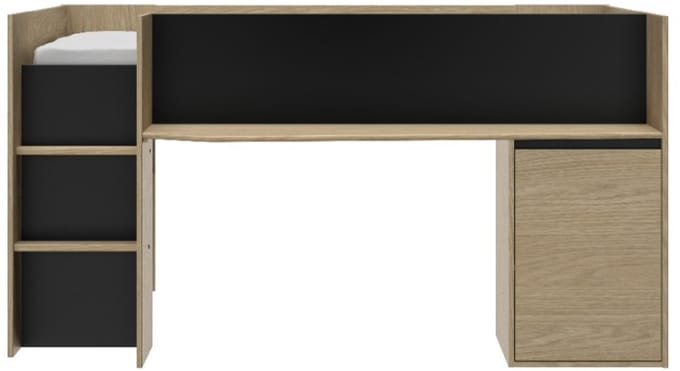 GAMI Halfhoogslaper - Naël - 90x200 - Eikenkleur/zwart