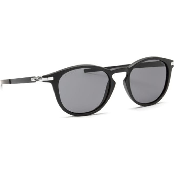 Oakley Round Mens Satin Black Prizm grijze zonnebril