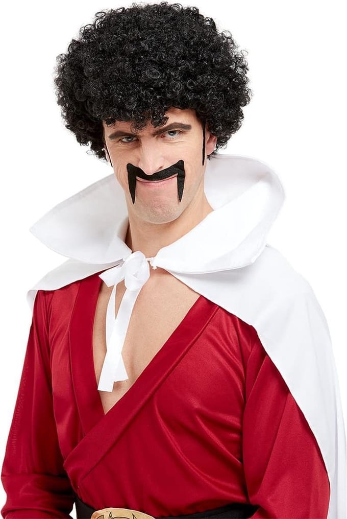 FUNIDELIA Mr Satan pruik - Dragon Ball voor mannen - Zwart