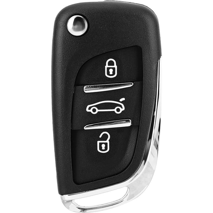 Télécommande de voiture 3 boutons Clé à bascule Étui Coque Lame Couvercle Coque Convient pour Peugeot Partner 306 407 black