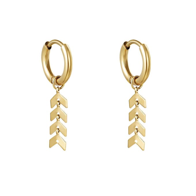 Oorbellen fishbone - Goud - Yehwang - Vis