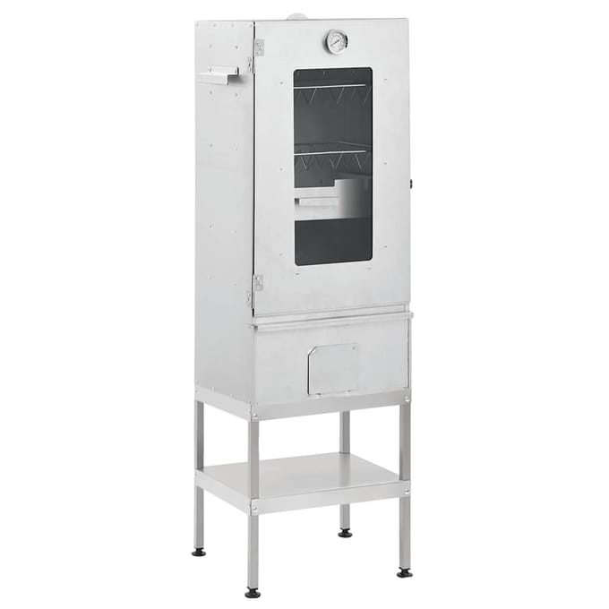 vidaXL - BBQ-rookoven - met - tafel - gegalvaniseerd - staal