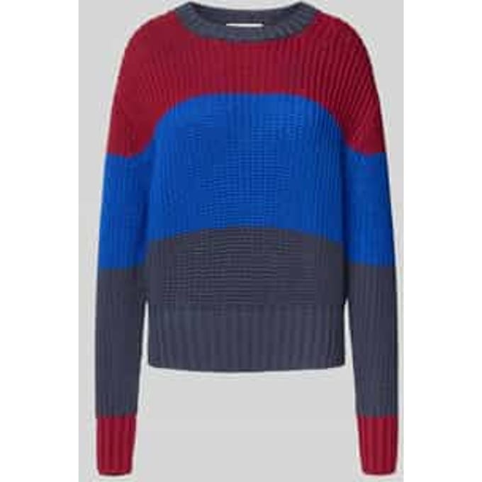 Gebreide pullover met ronde hals en streepmotief