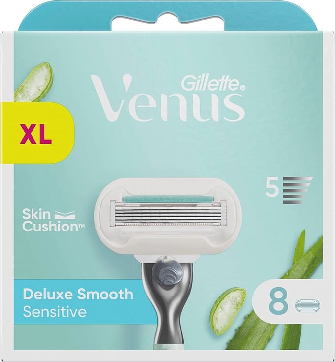 Deluxe Smooth Sensitive Scheermesjes voor Vrouwen - 8 Stuks, Voor Een Gladde Scheerbeurt Met Langdurig Resultaat