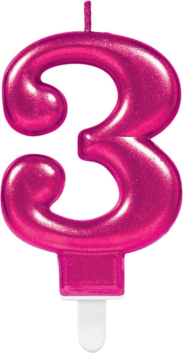 Amscan by Riethmuller - Riethmüller - Verjaardagskaars 3 Sparkling Celebrations Pink