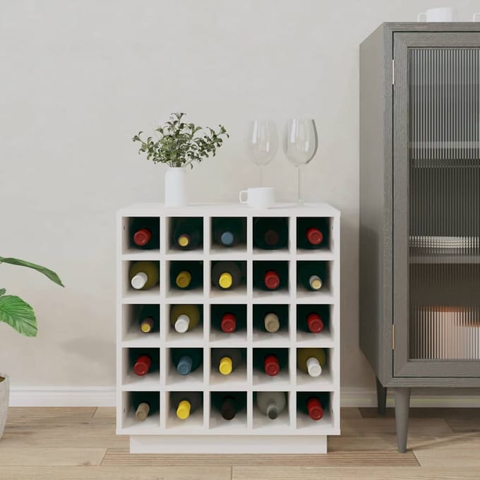 vidaXL - Wijnkast - 55,5x34x61 - cm - massief - grenenhout - wit