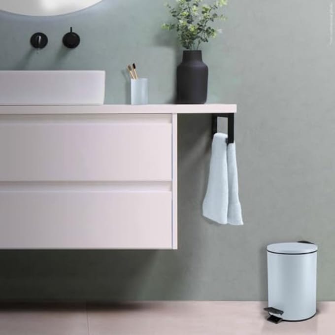 Vuilnisemmer voor Badkamer - Mat-Ice Blue - 5 Liter