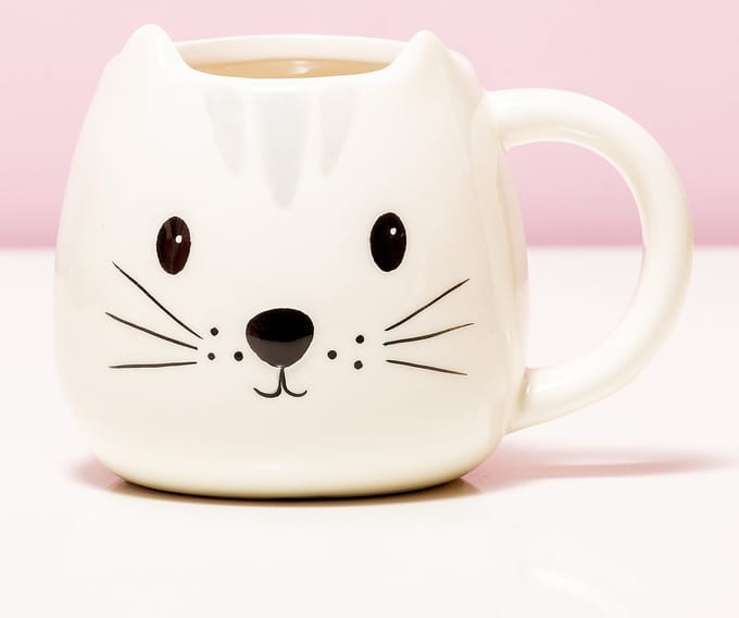 Balvi drinkbeker kat Kitty wit keramiek