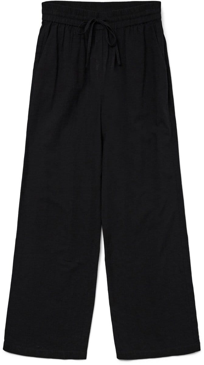 Wijde broek van mix van katoen en linnen model 'CAIA'