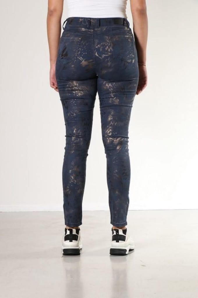New Star Maine navy foil print broek L31 - 27