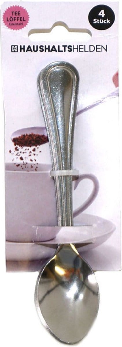 Haushaltshelden Koffielepels/theelepels - 4x - RVS - 15 cm