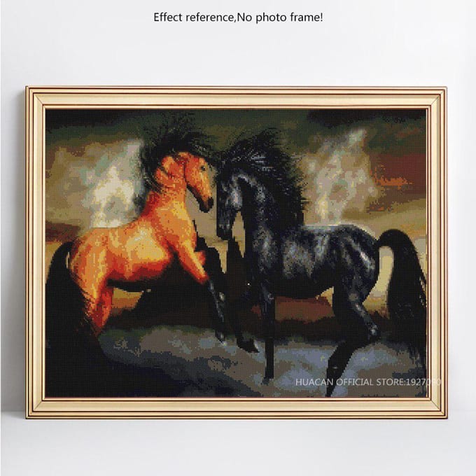 Vente de broderie diamant 5D DIY Peinture diamant Arrivées Peinture diamant cheval rond complet 20X30CM brown