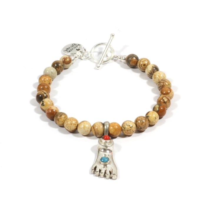 Heaven Eleven - Jaspis met 925 zilver buddha voetje