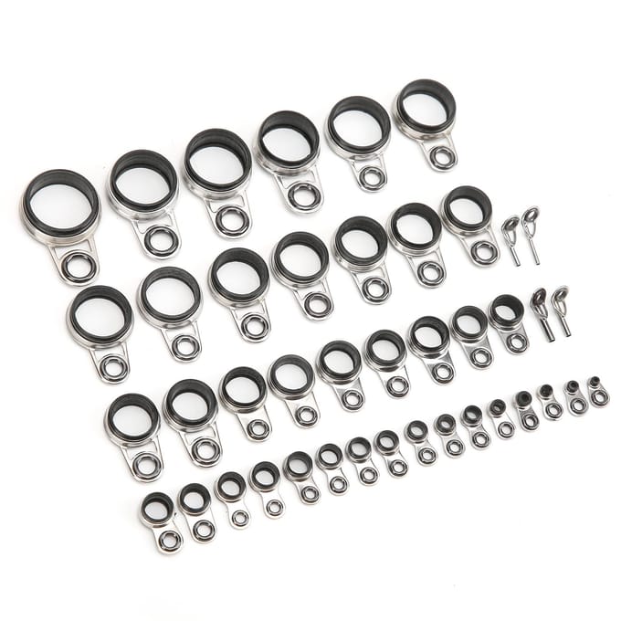 41 in 1 Set Universele Rock Casting Tackle Hengelgeleiders Lijnringen Top Tips gray