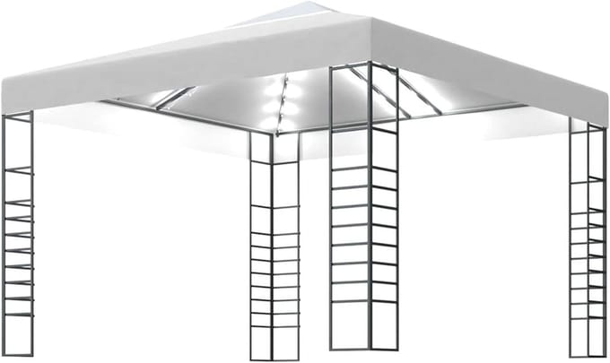 Tuinpaviljoen - Terrastent - Buitenfeesten - Geïntegreerde LED-verlichting - 3 x 3 meter - Wit