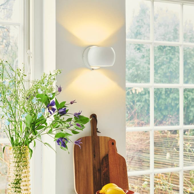 Nordlux Wandlamp Belir up/down met stekker, wit