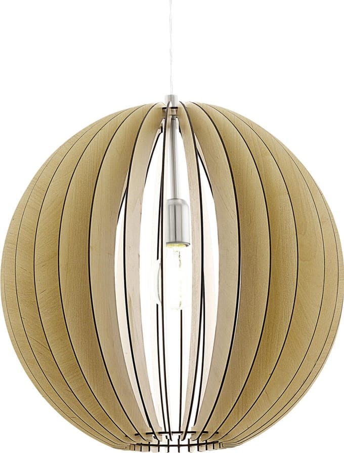 EGLO Cossano - Hanglamp - 1 Lichts - Ø500mm. - Nikkel-Mat - Ahorn