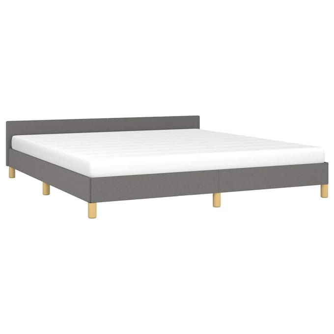vidaXL - Bedframe - zonder - matras - stof - donkergrijs - 160x200 - cm