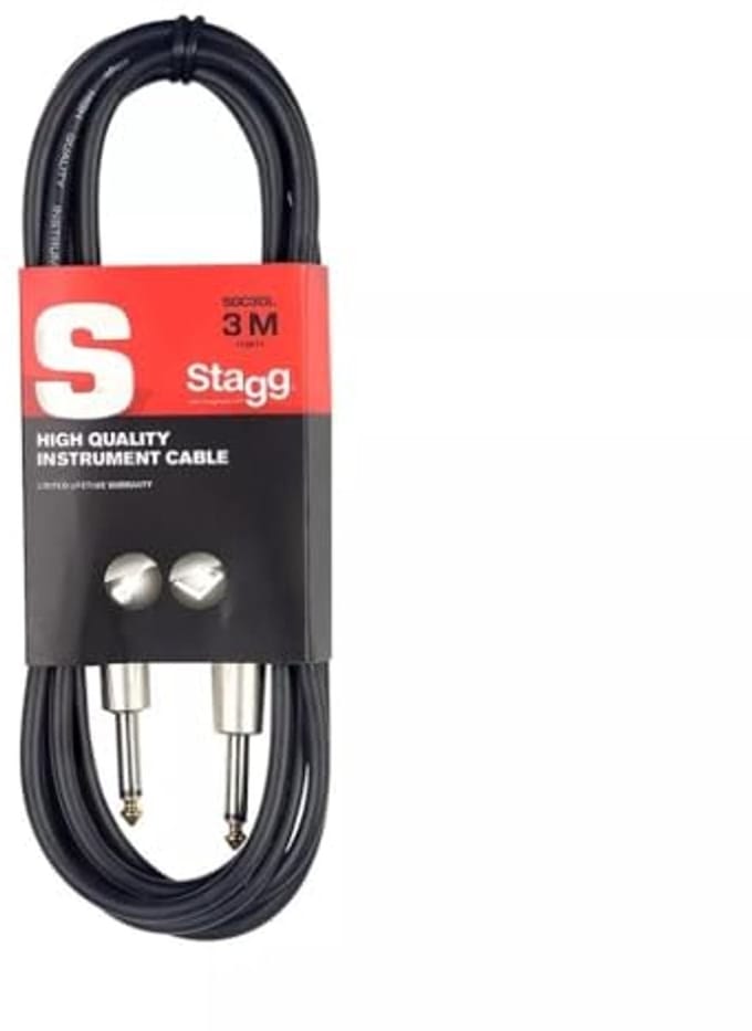 Luxe 3 meter Telefoonstekker Instrumentkabel - Zwart