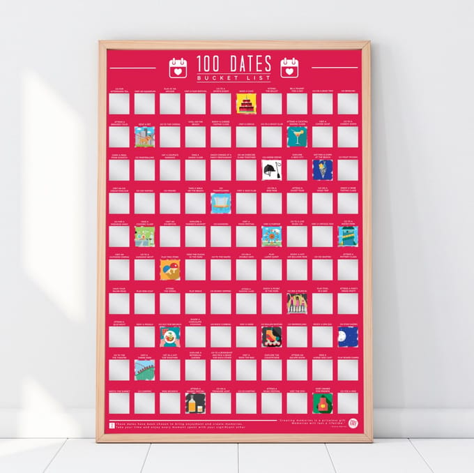 Gift Republic Bucketlist Scratch Poster - 100 Dates to Go On