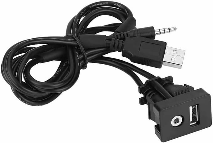 Inbouw USB AUX 3,5 mm Jack Adapter Kabel voor Auto Dashboard