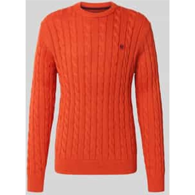 Slim fit gebreide pullover van puur katoen