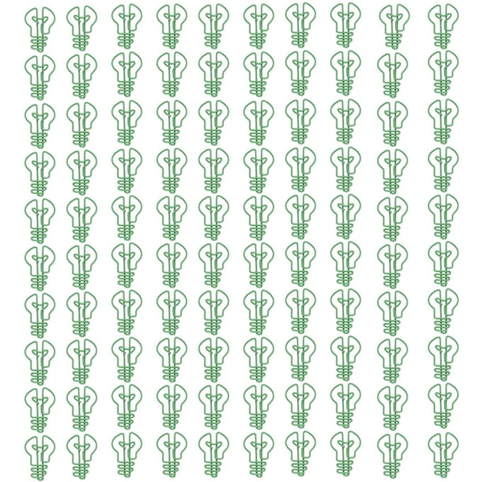 100 Stuks Paperclips Klein Schattig Gloeilamp Speciaal Gevormd Metaal Kantoorbenodigdheden voor Notities Groen groen