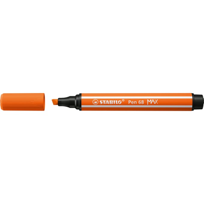STABILO Pen 68 MAX - Fibre-tip Pen with Thick Chisel Tip - Pale Vermilion