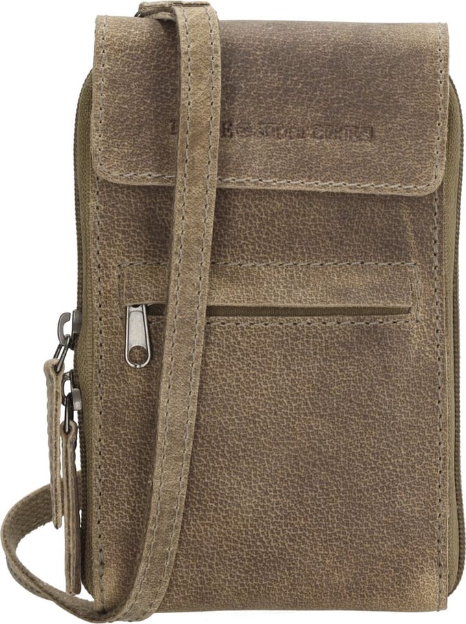 Hide & Stitches Idaho Schoudertas - 100% Leer - Donkerzand