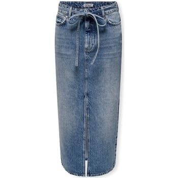Midi-rokken Only Gianna Belted Skirt - Medium Blue Denim