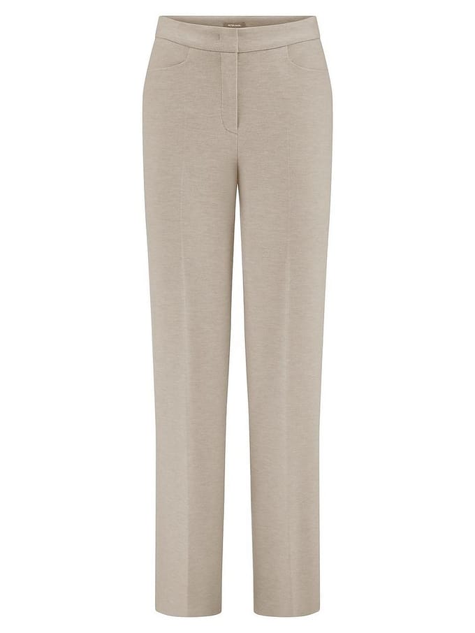 Enkellange Straight Fit-broek Van Peter Hahn beige