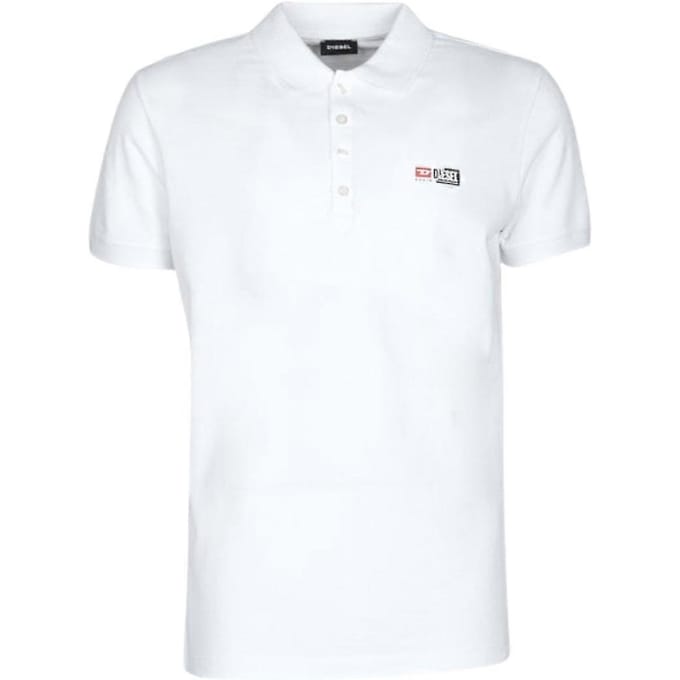 Diesel Heren T-Weet Logo Poloshirt (Wit)