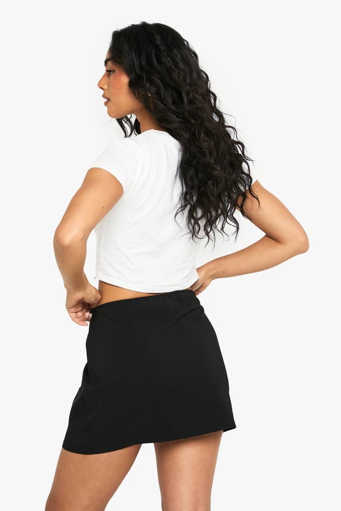 boohoo Dames Geweven Mini Rok | Black | Maat: 16