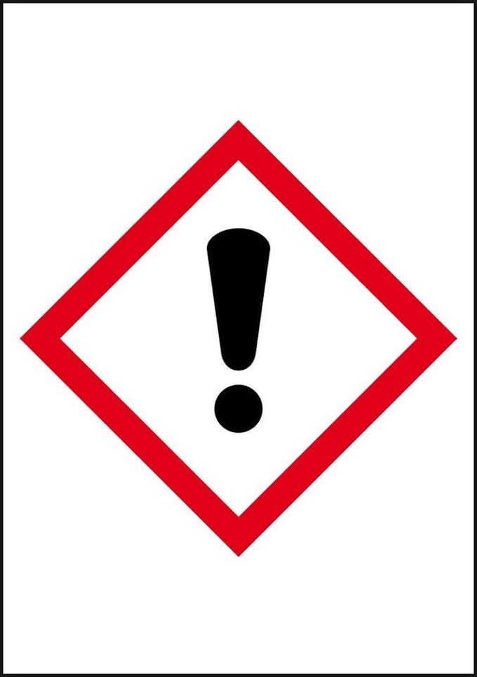 GHS07 irriterende stoffen sticker, 10 per vel, rechthoek 26 x 37 mm - 10 per vel