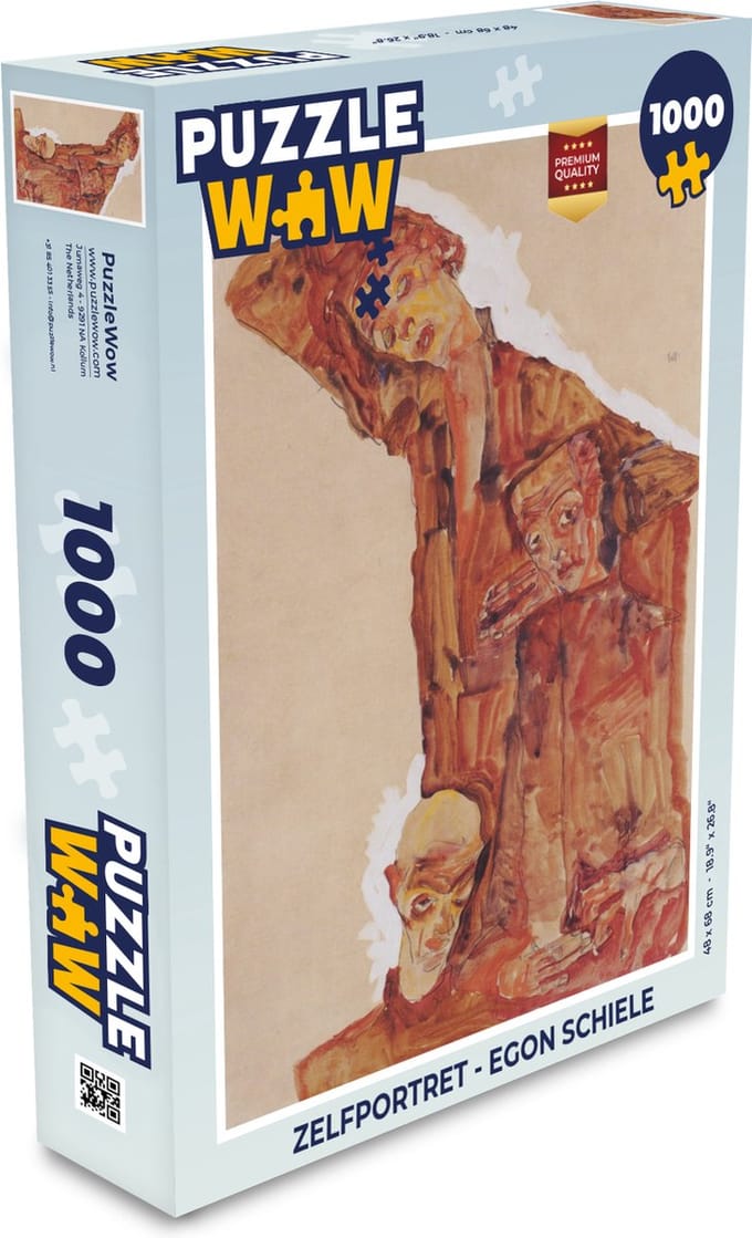 Puzzel Zelfportret - Egon Schiele - Legpuzzel - Puzzel 1000 stukjes volwassenen