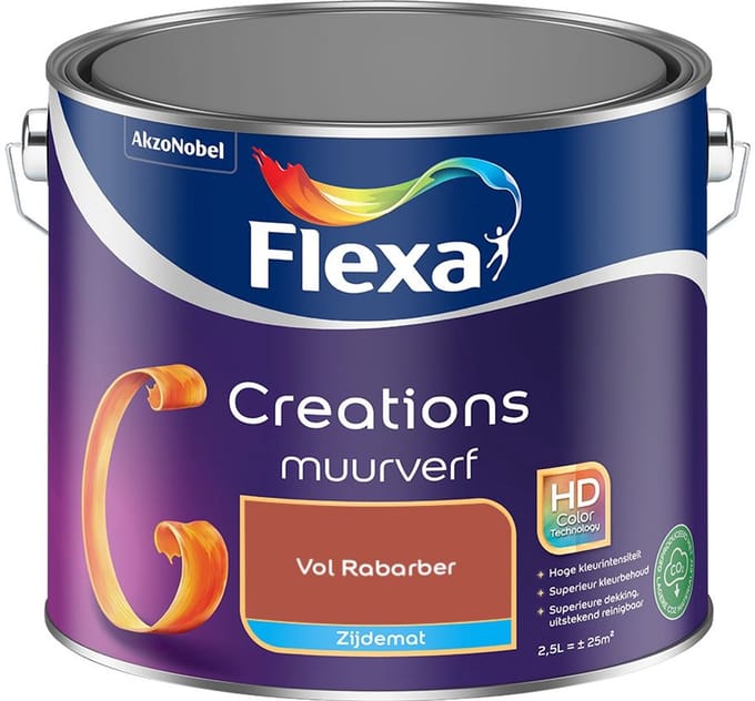 Flexa - Creations Muurverf Zijdemat - Vol Rabarber - Mengverf - 2,5 L
