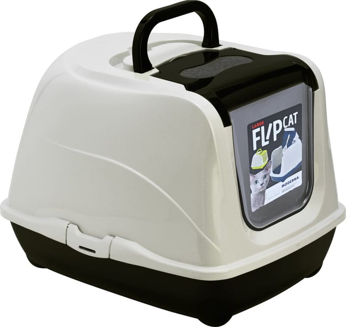 Moderna - Kattentoilet - Flip Cat large - Zwart/wit - 37x39x50 cm