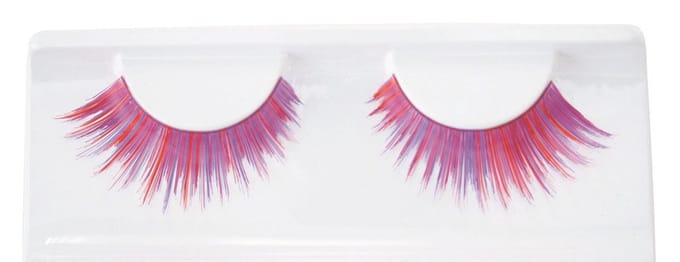 Wimpers uitlopend paars/roze