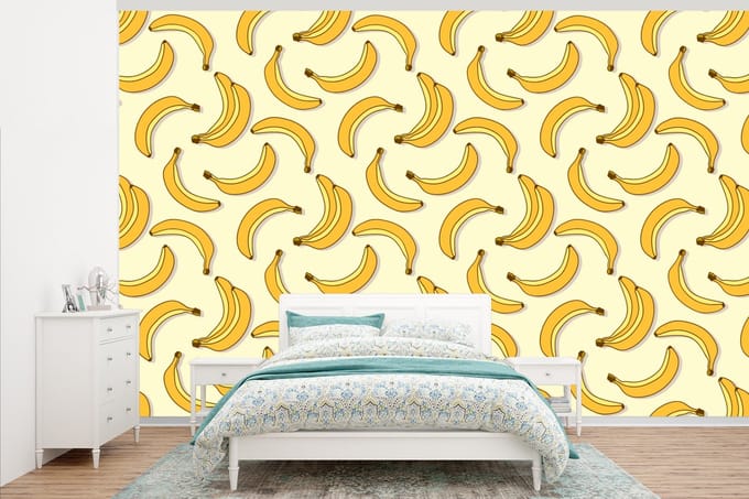 Behang - Fotobehang Fruit - Design - Banaan - Breedte 345 cm x hoogte 220 cm