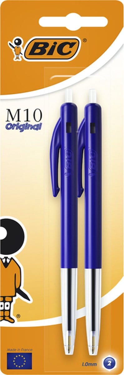 Balpen Bic M10 blauw medium blister à 2st | 20 stuks