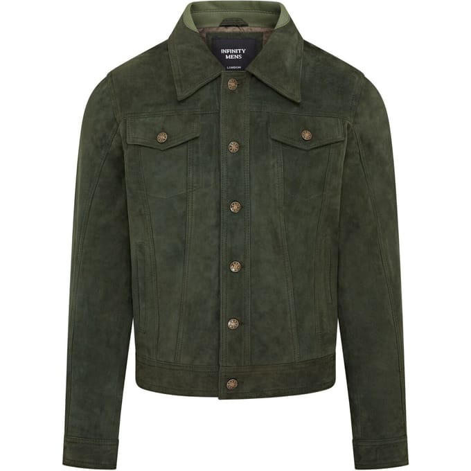 Heren Trucker Geit Su�de Westerse Leren Jeansjas - Yangon