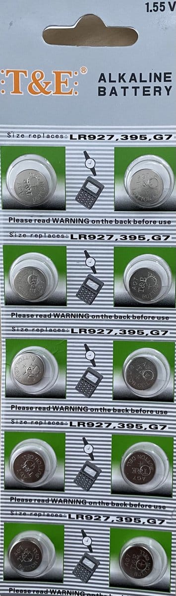 LR927, 395, AG7 Horloge Batterijen Stip 10 Stuks