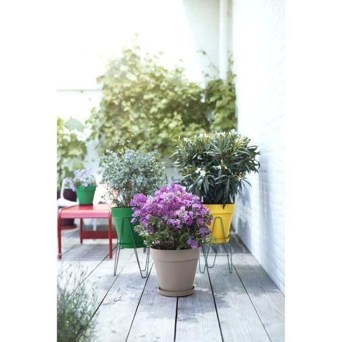 ELHO Pot de fleurs rond Loft Urban 25 - Extérieur - Ø 24,5 x H 22,2 cm - Jaune ocre