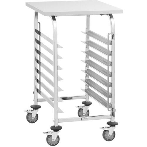 Dienbladwagen - 7 planken + dienblad - RVS - Royal Catering RCTW 7 TB