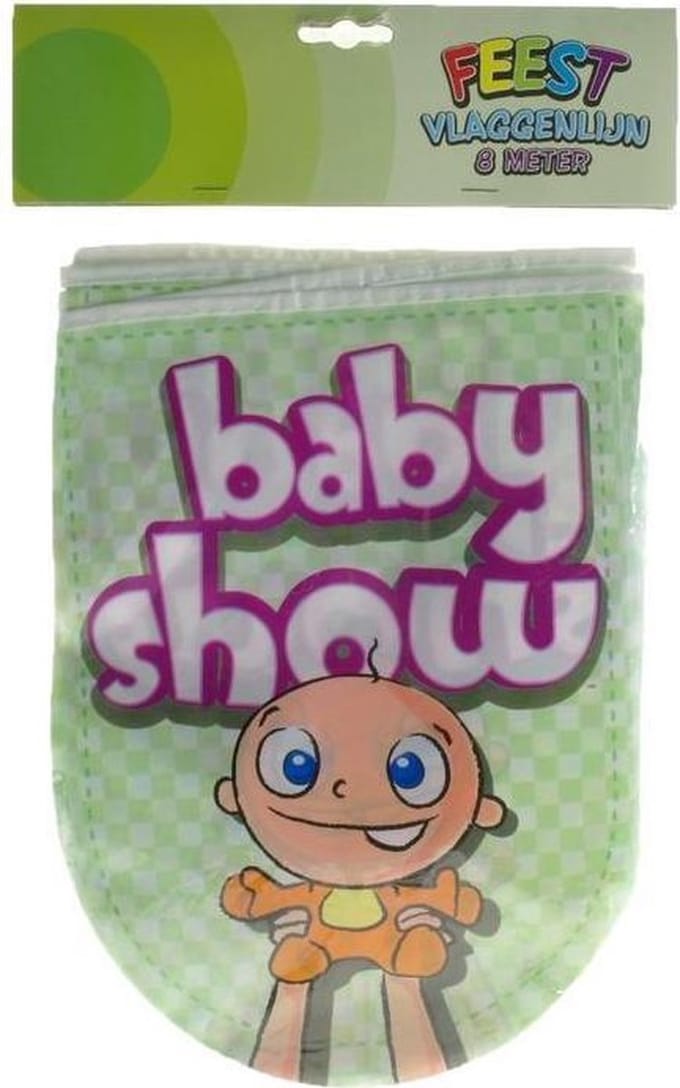 Vlaggenlijn half rond baby show 8m