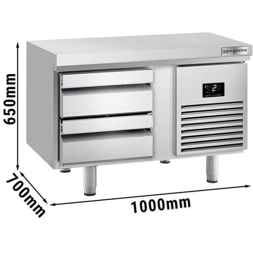 GGM Gastro Horeca koelonderbouw PREMIUM PLUS - -2°C tot +8°C - 1000mm - 2 lades - 2x GN 1/1 zilver