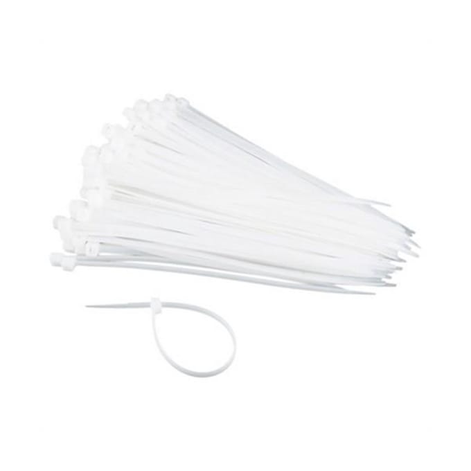 Generic Klein huishoudelijke accessoires Nylon tiewraps, 100 mm lang, 2.5 mm breed, wit