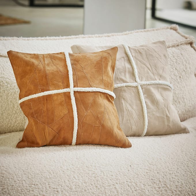 LOBERON Kussenhoes set van 2 Raminya crème/bruin